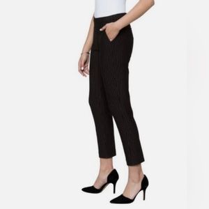 Liverpool Tyler black & white striped straight leg ankle pants